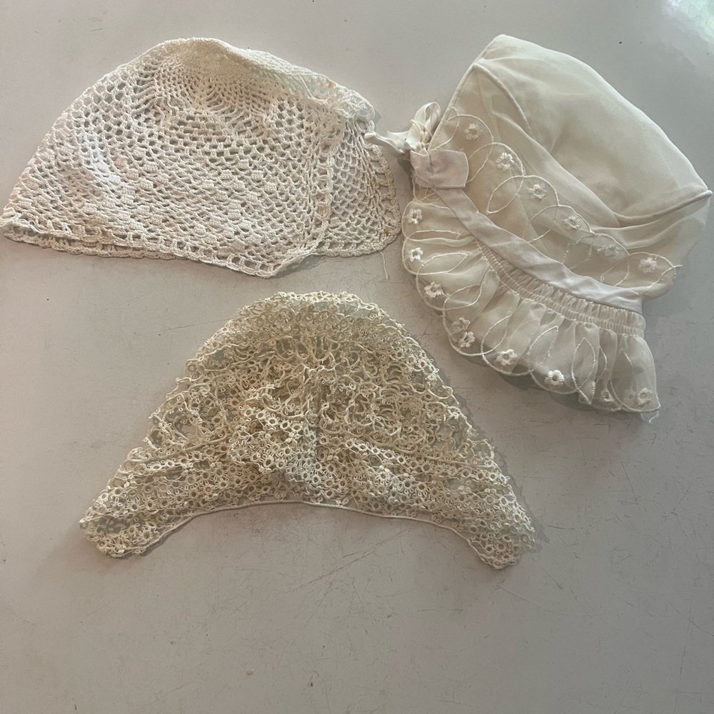 Vintage Crochet and Lace Bonnets Bundle